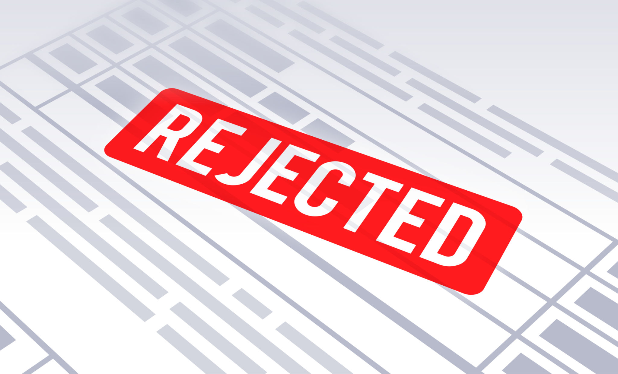 A customs document with a large, red "REJECTED" stamp on it
